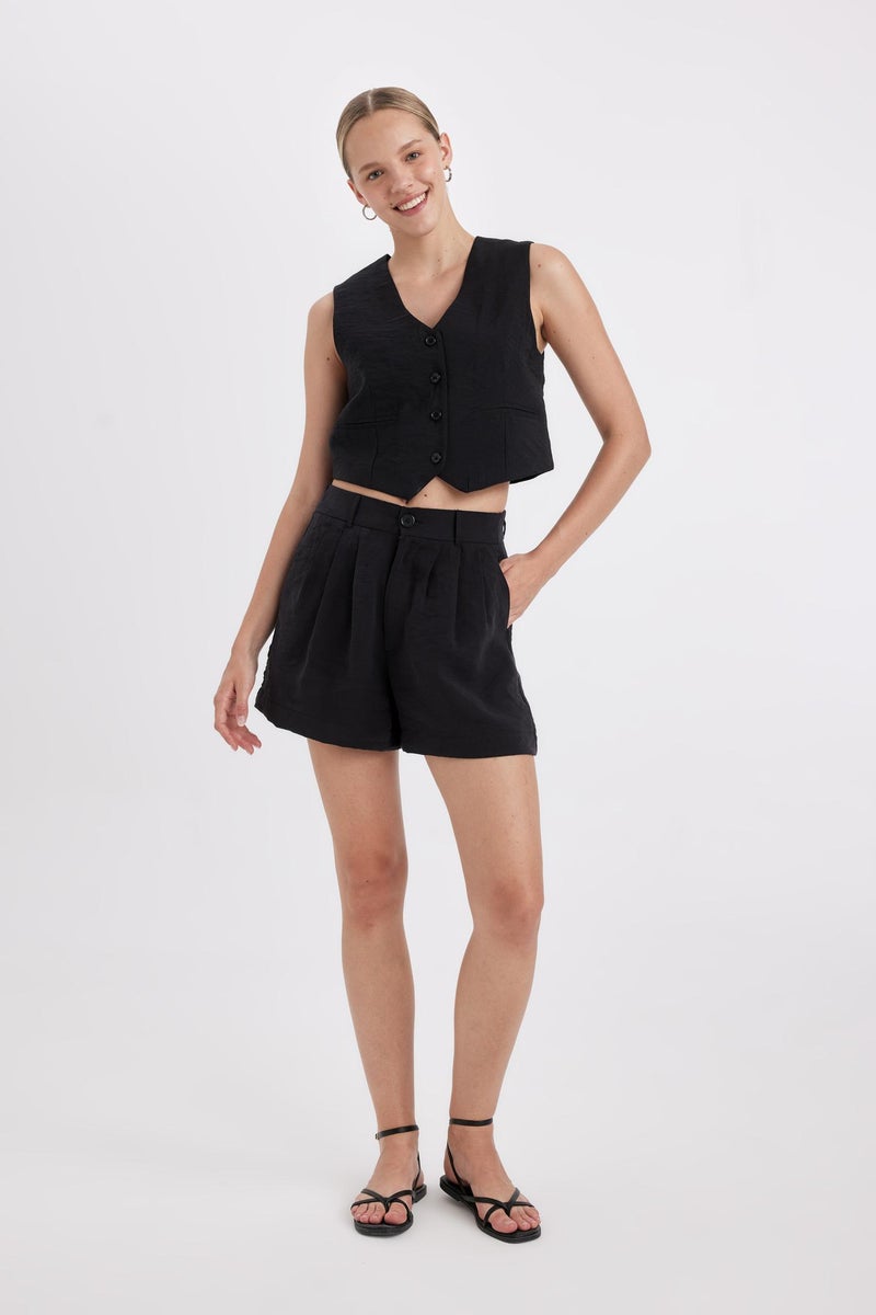 DeFacto Black Woman Regular Fit Normal Waist Short Leg Modal Shorts Casual - Image 3